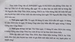 Thông báo Lịch nghỉ Tết Nguyên Đán Giáp Thìn 2024